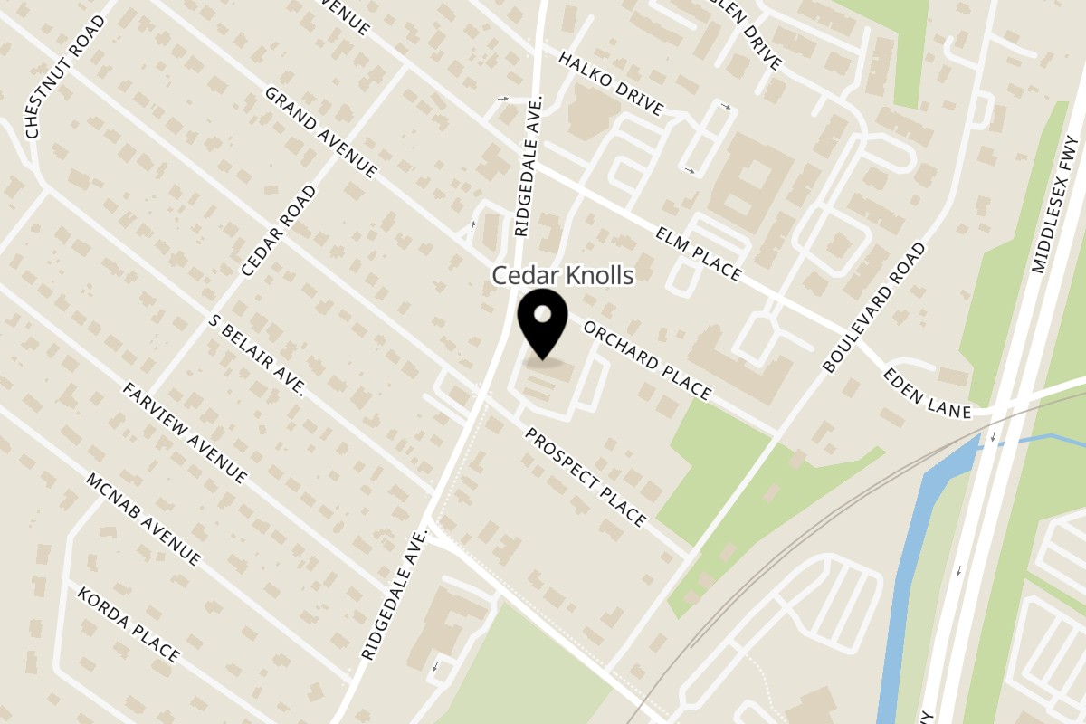 Map showing the location of Sankalp on 99 Ridgedale Ave in Cedar Knolls